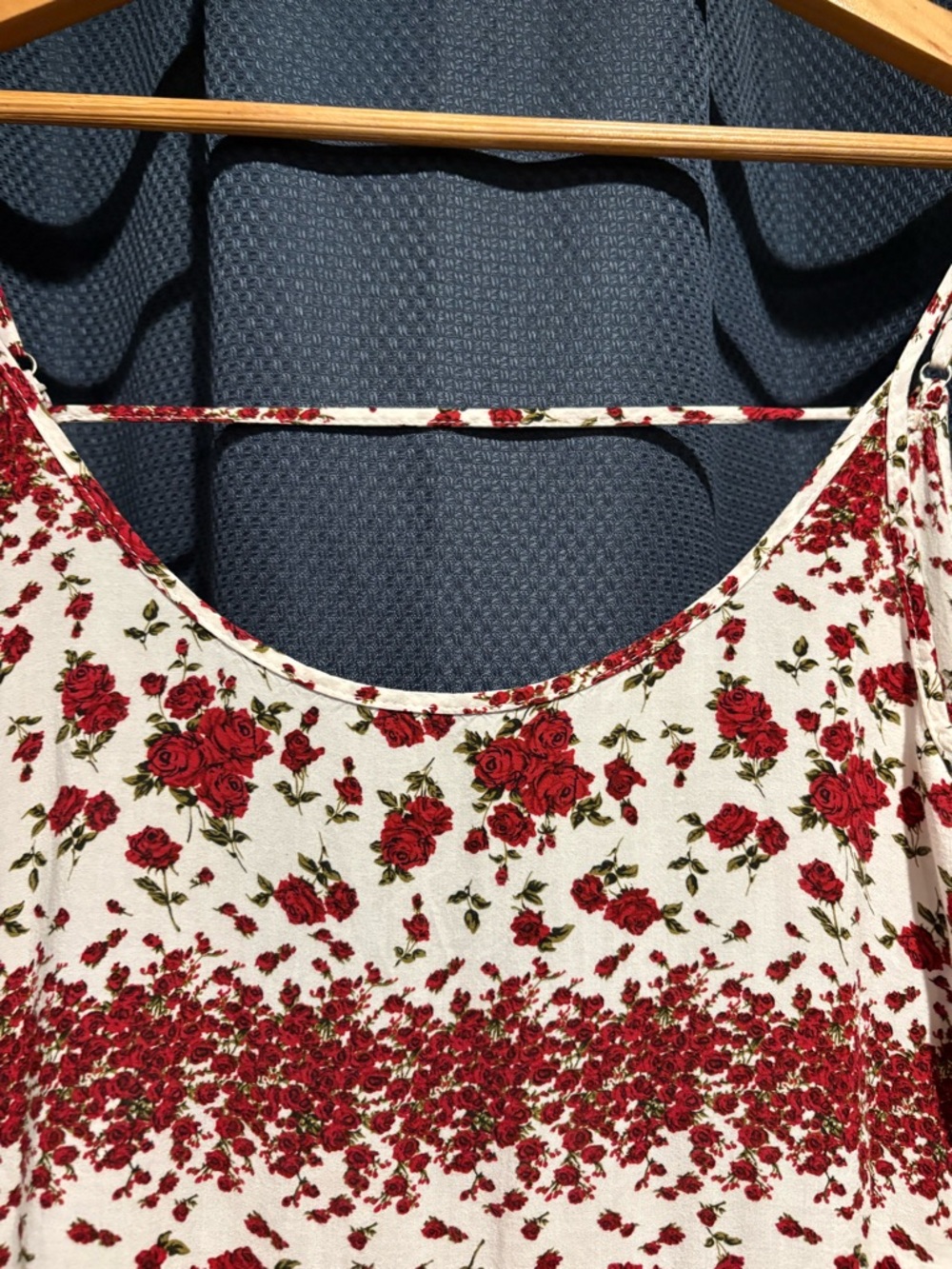 Brandy Melville White & Red Floral Tank Top